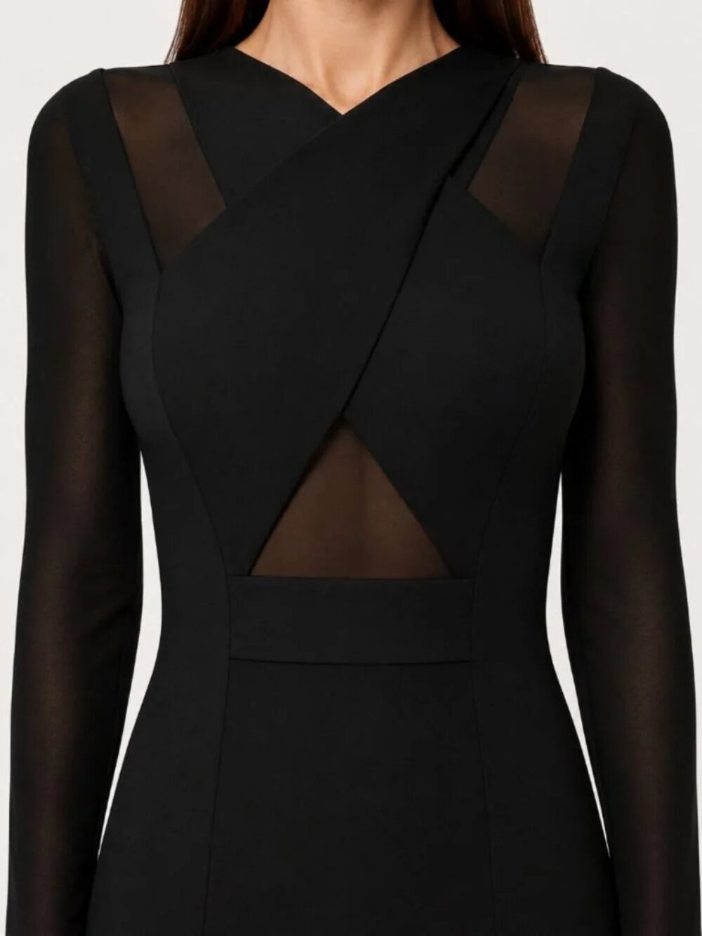 Bebe Black Mesh Peekaboo Jumpsuit